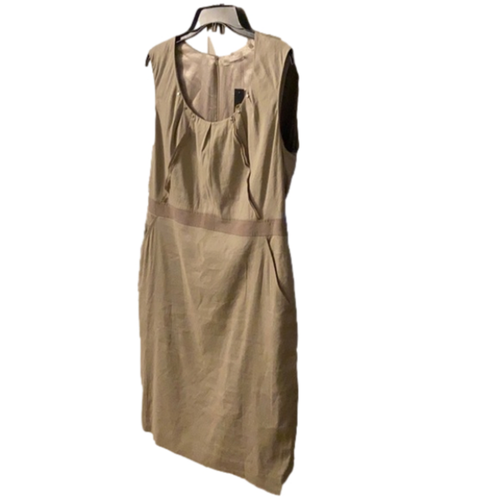 Tahari Nwt Perfect Easter Sleeveless Dress Metallic Embellished Neckline Size 14